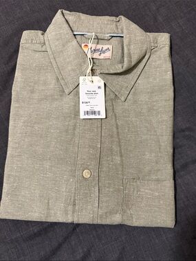 NWT Marine Layer Men's Olive Better than Linen Shirt Size M